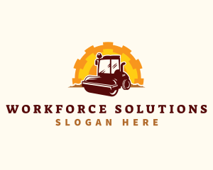 Road Roller Compactor logo design