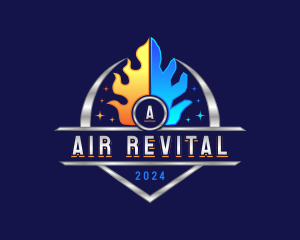 Heat Cool HVAC logo design