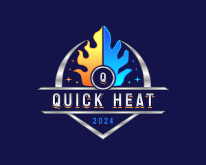 Heat Cool HVAC logo design