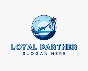 Beach Airplane Tourism Logo