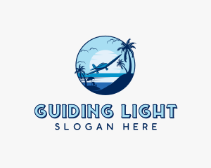 Beach Airplane Tourism logo design