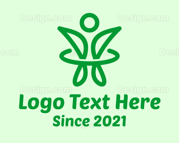 Green Healthy Person Logo