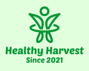 Green Healthy Person logo design