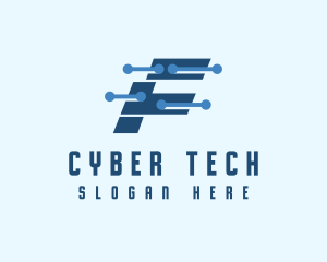 Cyber Circuit Letter F logo