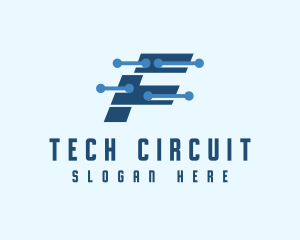 Cyber Circuit Letter F logo