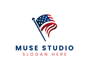 Political American Flag logo design