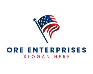 Political American Flag logo design