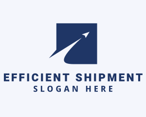 Blue Arrow Box Express logo design