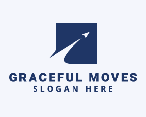 Blue Arrow Box Express logo design