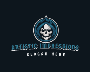 Monster Skull Reaper logo design