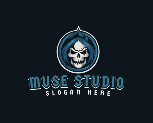 Monster Skull Reaper logo design