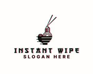 Glitch Asian Noodle logo design