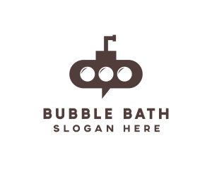 Submarine Chat Bubble logo design