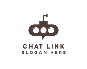 Submarine Chat Bubble logo design