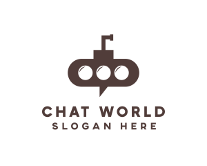 Submarine Chat Bubble logo design