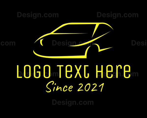 Yellow Sports Car Logo