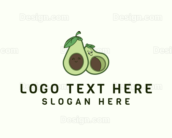 Happy Avocado Fruit Logo
