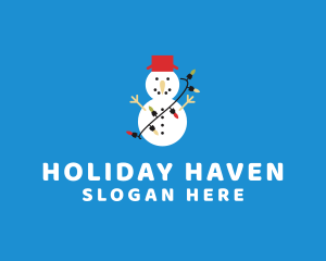 Christmas Snowman Holiday logo design