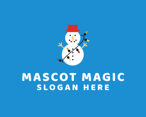 Christmas Snowman Holiday logo design