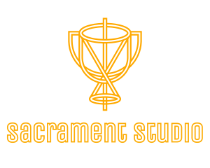 Yellow Chalice Outline logo design