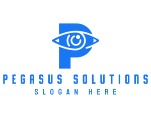 Optical Eye Letter P logo design