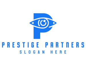 Optical Eye Letter P logo design