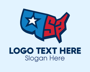 USA America Map logo design