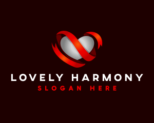 Love Heart Ribbon logo