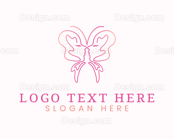 Elegant Butterfly Face Logo