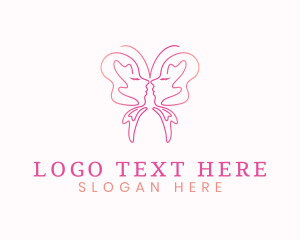 Elegant Butterfly Face logo