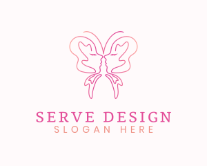 Elegant Butterfly Face Logo