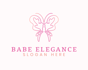 Elegant Butterfly Face logo design