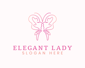 Elegant Butterfly Face logo design