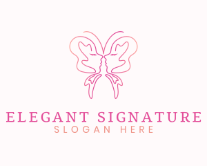 Elegant Butterfly Face logo design