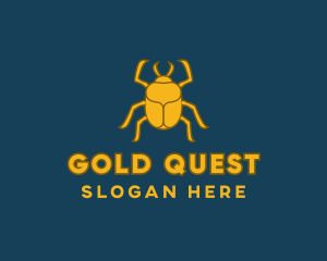 Gold Scarab Emblem logo design