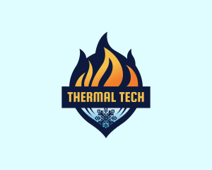 Thermal Fire Snowflake logo design