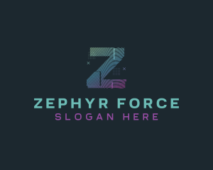 Modern Glitch Letter Z logo design