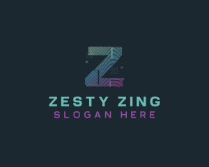 Modern Glitch Letter Z logo design