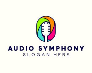 Audio Microphone Letter O logo design