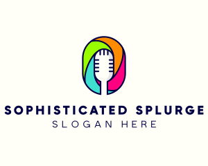 Audio Microphone Letter O logo design