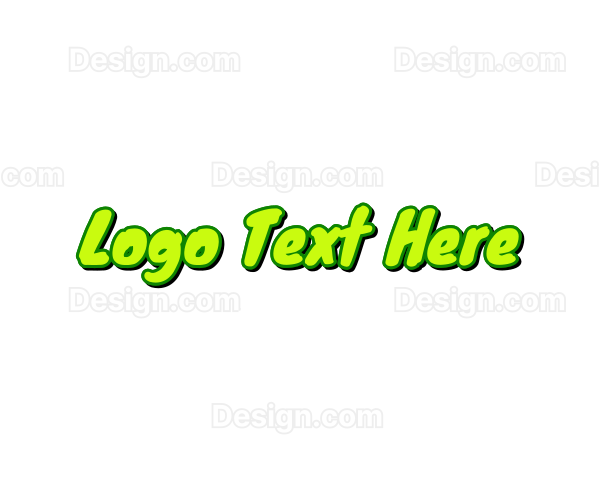 Neon Green Handwriting Logo