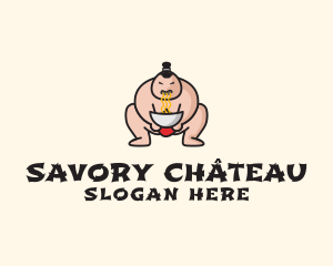 Sumo Wrestler Noodle logo design