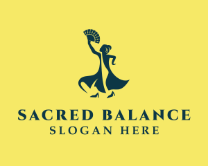 Lady Folk Dancer logo design