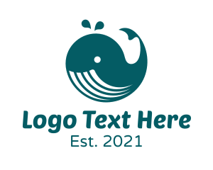 Minimalist Baby Whale logo