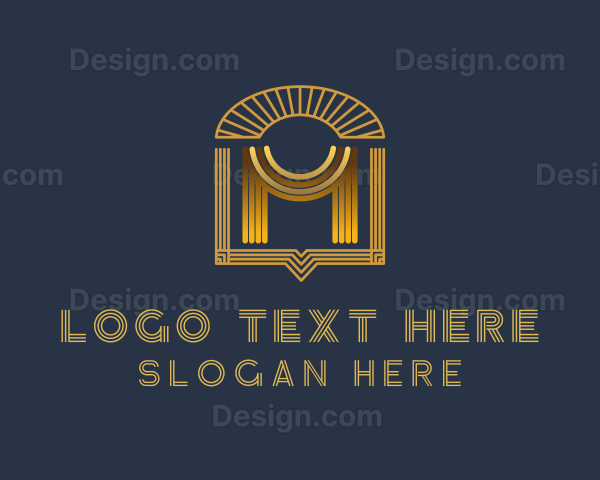 Geometric Art Deco Drapes Logo