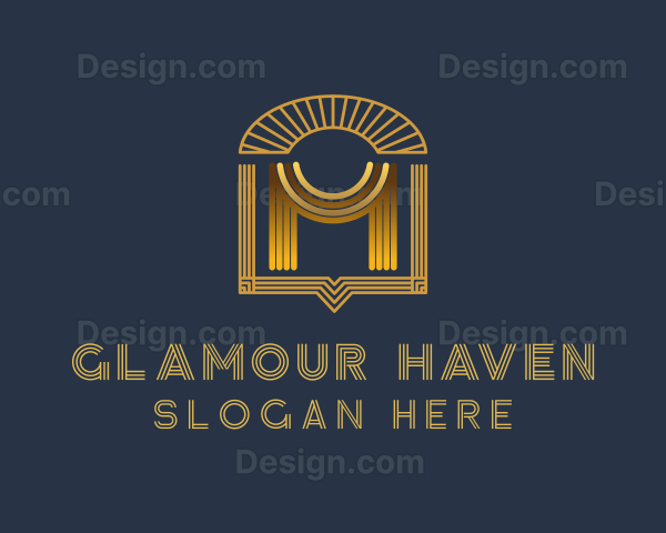 Geometric Art Deco Drapes Logo