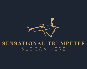 Musician Trumpet Instrument  logo design