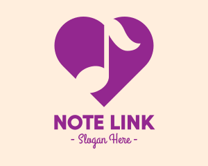 Purple Heart Note logo design