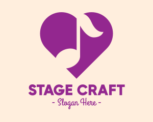 Purple Heart Note logo design