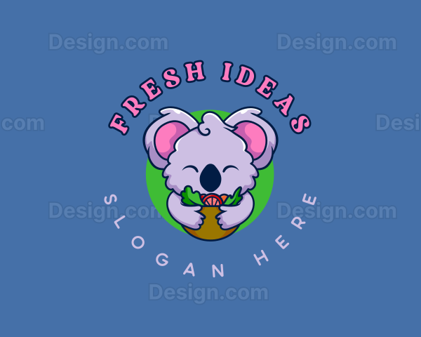 Cute Koala Salad Logo